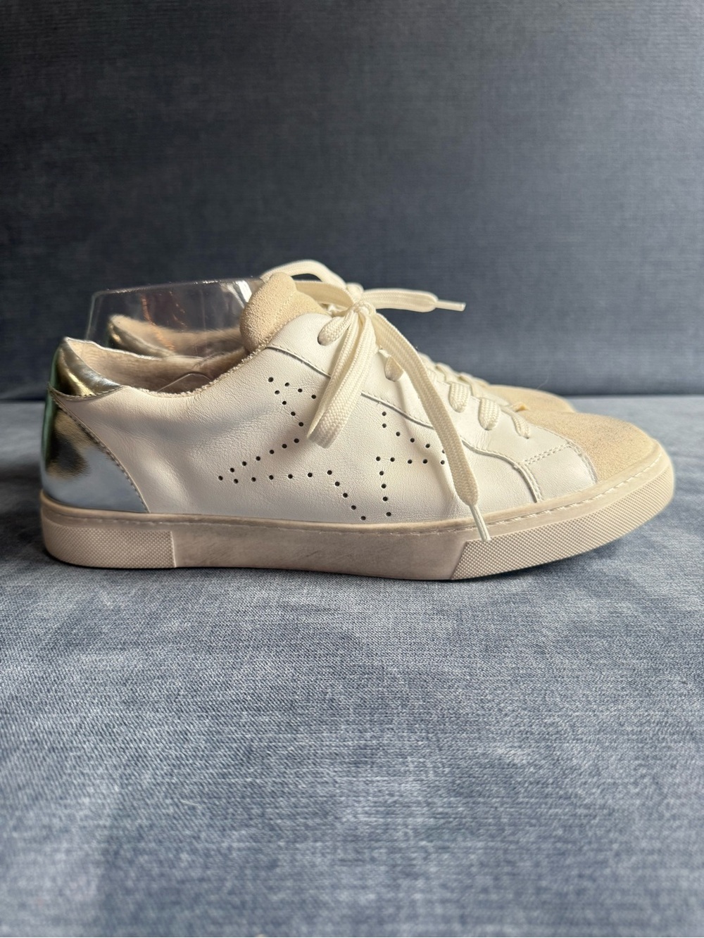 Steve Madden Rezume Women’s Low Top Lace Up White Leather Sneakers SZ 9.5M